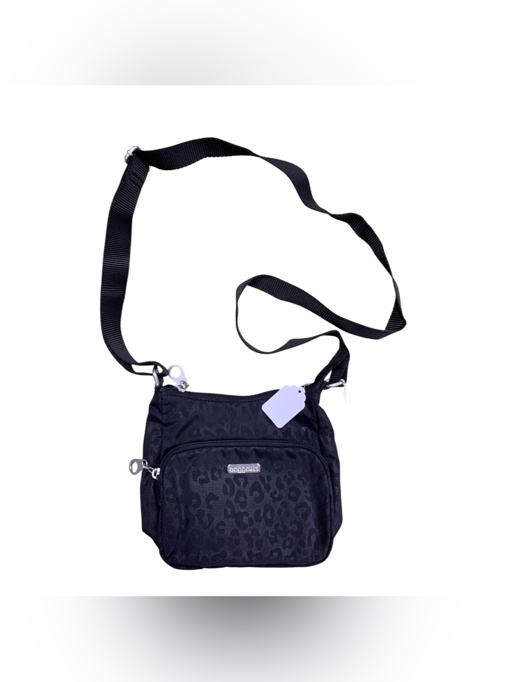 Baggallini Black Leopard-Print Crossbody Bag